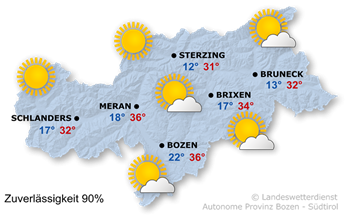 Stilvolle Wetter Südtirol Lana 7 Tage Ebenbild