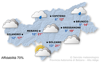 Molte nubi e vento fresco da nord