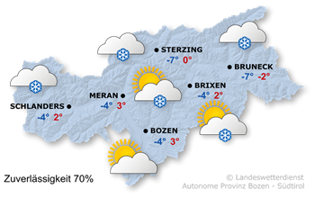 Schneefall im Norden, Richtung Süden zunächst trocken